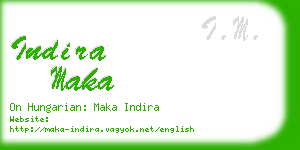 indira maka business card